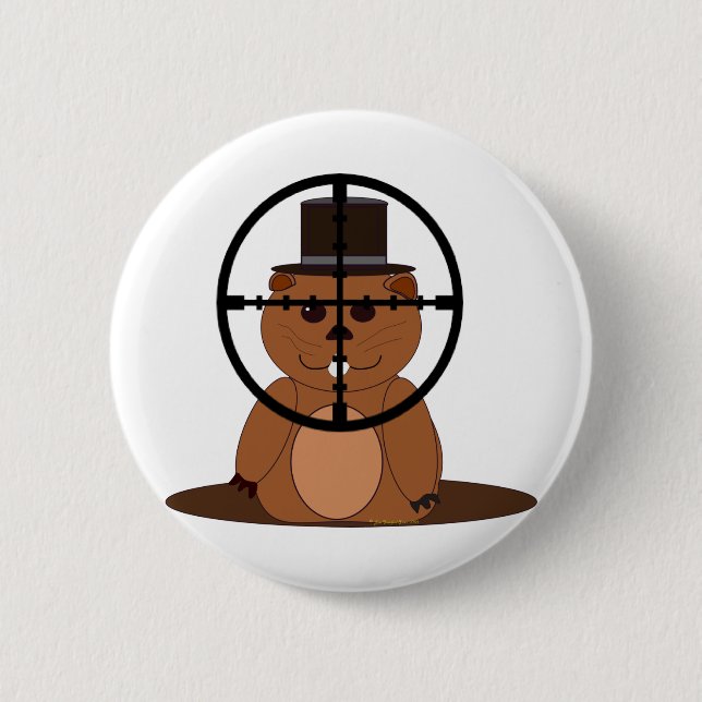 Target: groundhog pinback button (Front)