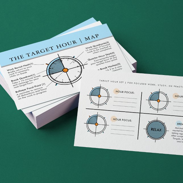 Target Hour Focus Tool for Work, Study, Practice  Business Card (Creator Uploaded)