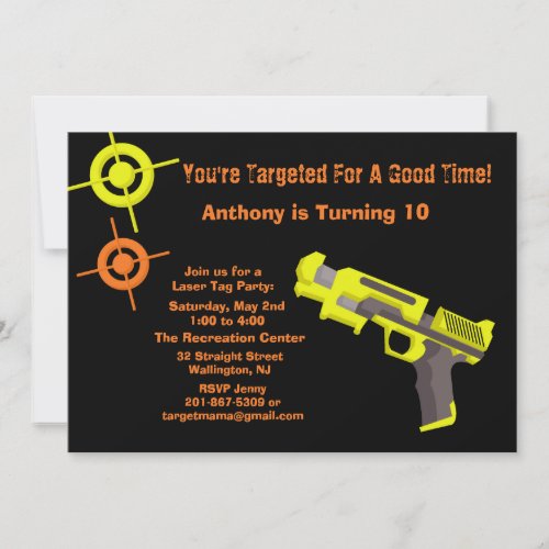 Target Laser Tag Birthday Party Invitation