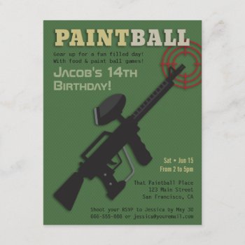 Target Paintball Birthday Party Invitations by RustyDoodle at Zazzle