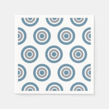 Target Pattern Blue Gray White Cocktail Napkins