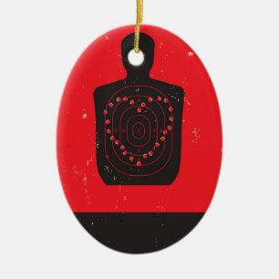 Target Practice Heart Ceramic Ornament