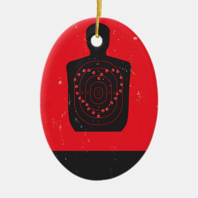 Target Practice Heart Ceramic Ornament (Front)