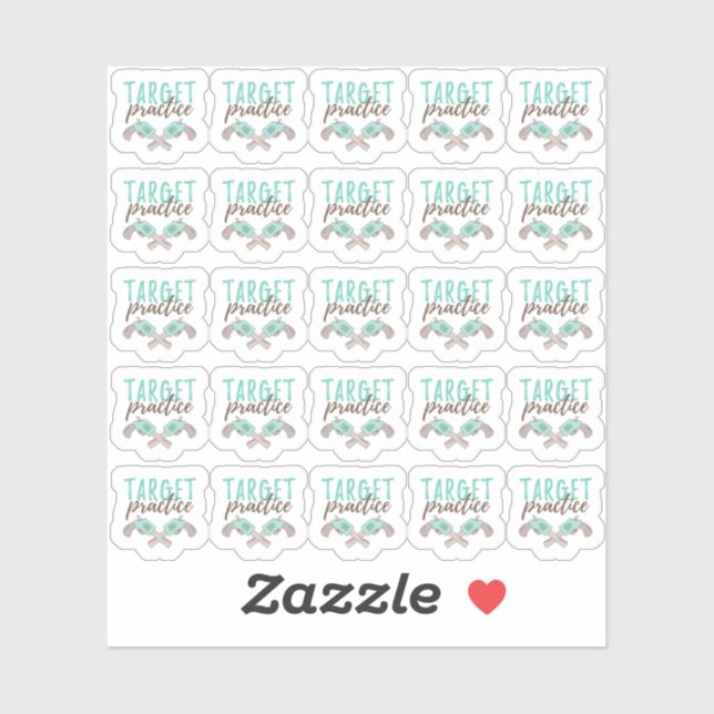 Target Practice Pistol Gun Shooting Range Planner Sticker (Sheet)
