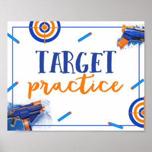Target Practice Sign Dart Gun Party