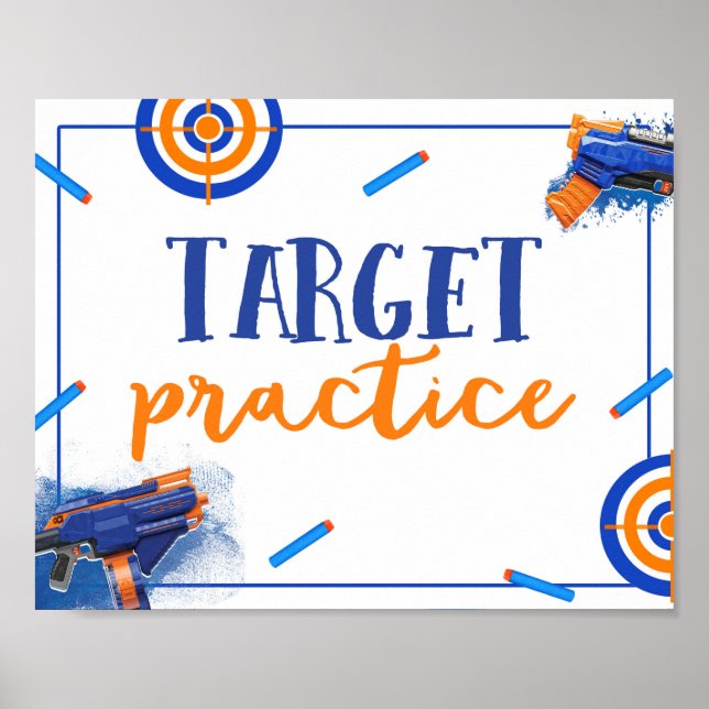 Target Practice Sign | Dart Gun Party (Front)