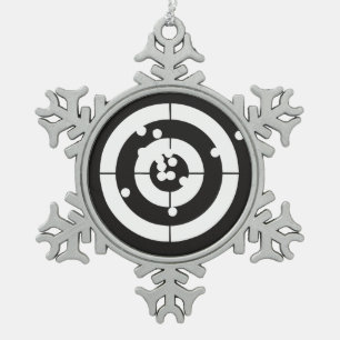 Target Practice Snowflake Pewter Christmas Ornament