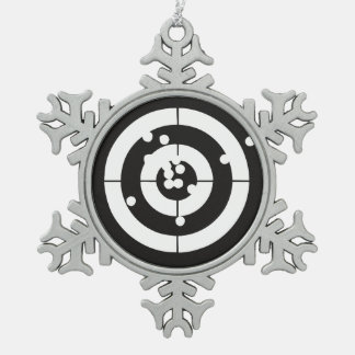 Target Practice Snowflake Pewter Christmas Ornament