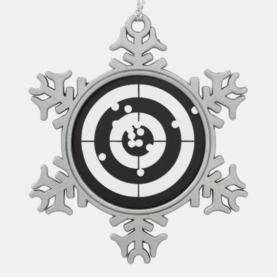 Target Practice Snowflake Pewter Christmas Ornament ...