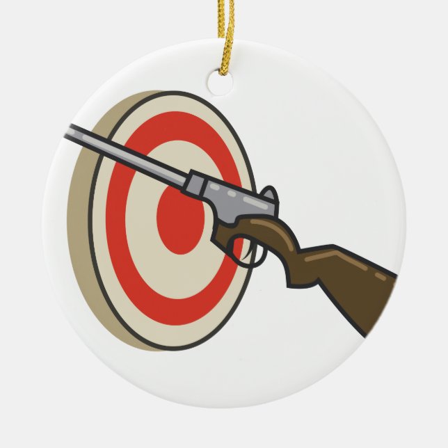Target Shoot Ceramic Ornament (Front)