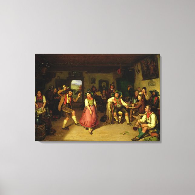Target Shooting and Dancing in Oberbayern, 1841 Canvas Print (Front)
