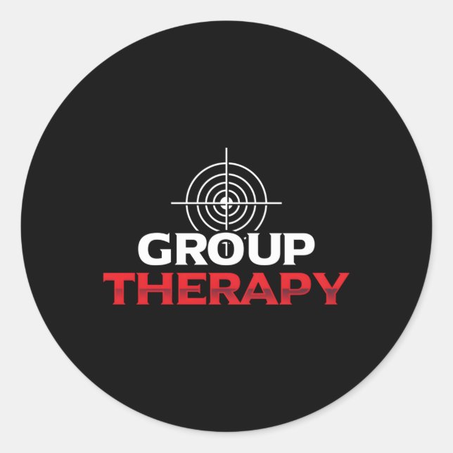 Target Shooting Gun Enthusiast Therapy Classic Round Sticker (Front)