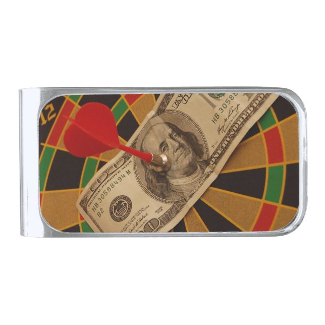 Target Wealth Hundred Dollar Bill Silver Finish Money Clip (Front)