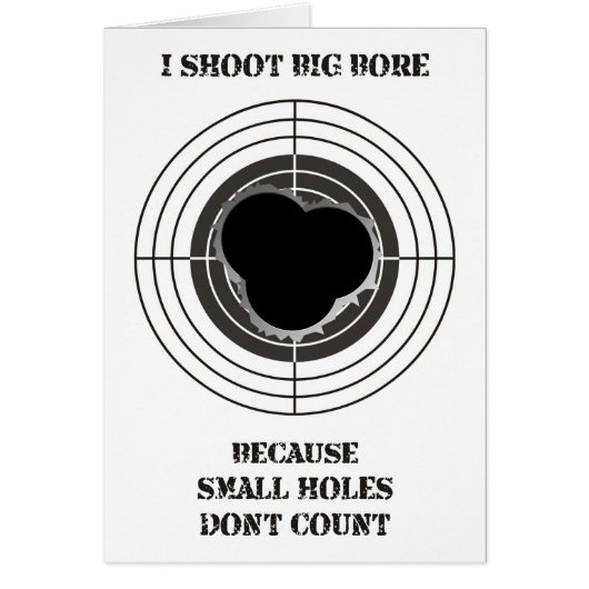 Target with large bullet holes - big bore cards (Front)