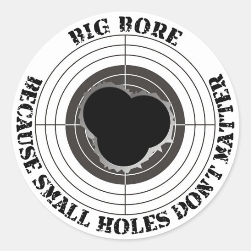 Target with large bullet holes _ big bore classic round sticker