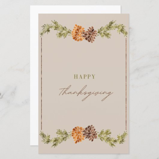 targeta elegante de acción de gracias (Front/Back)