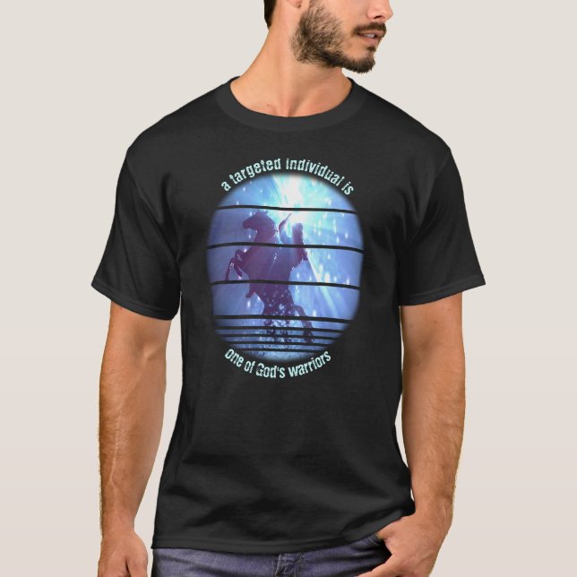 Targeted Individuals Awareness Knight on Horseback T-Shirt (Front)