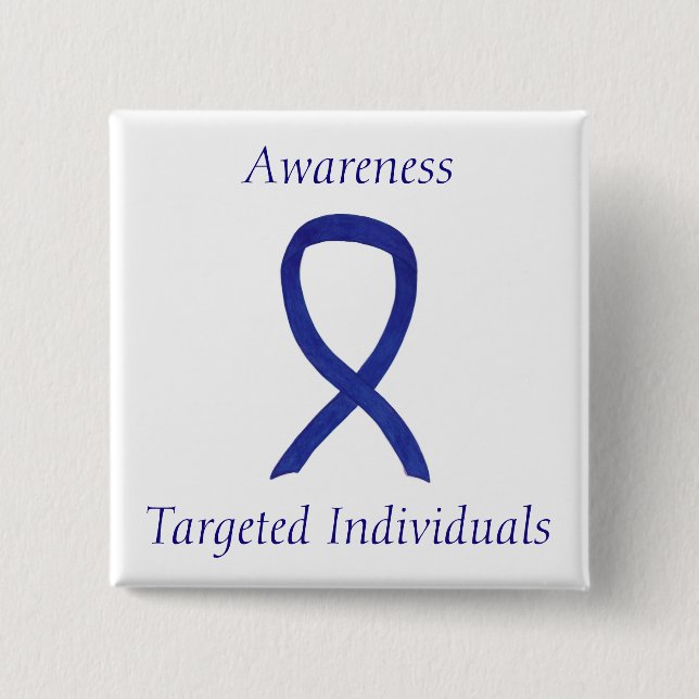 Targeted Individuals Awareness Ribbon Custom Pins (Front)
