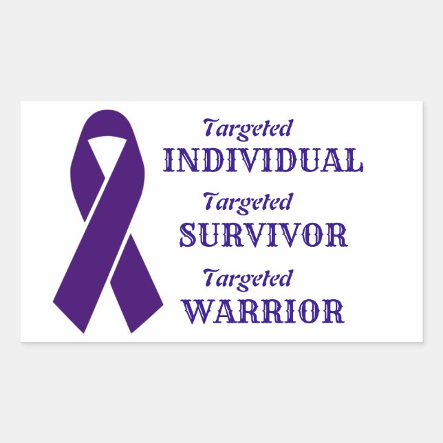 Targeted Individuals Awareness Survivor Warrior Rectangular Sticker (Front)