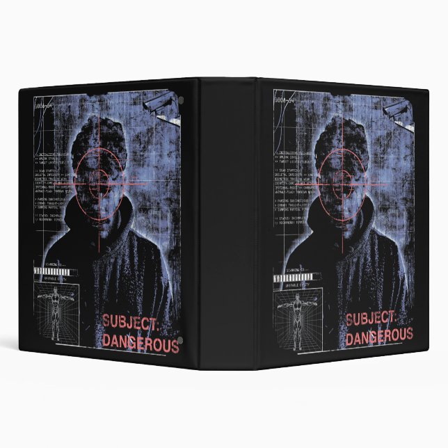 Targeted - Techno-Brutalist Streetwear Design 3 Ring Binder (Background)