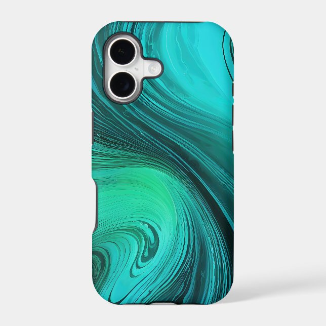"Tarifa" Blue Swirls Waves Iphone Case (Back)