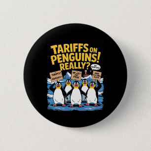 Tariff Penguins Flippers Up Heard Island Funny Res Button