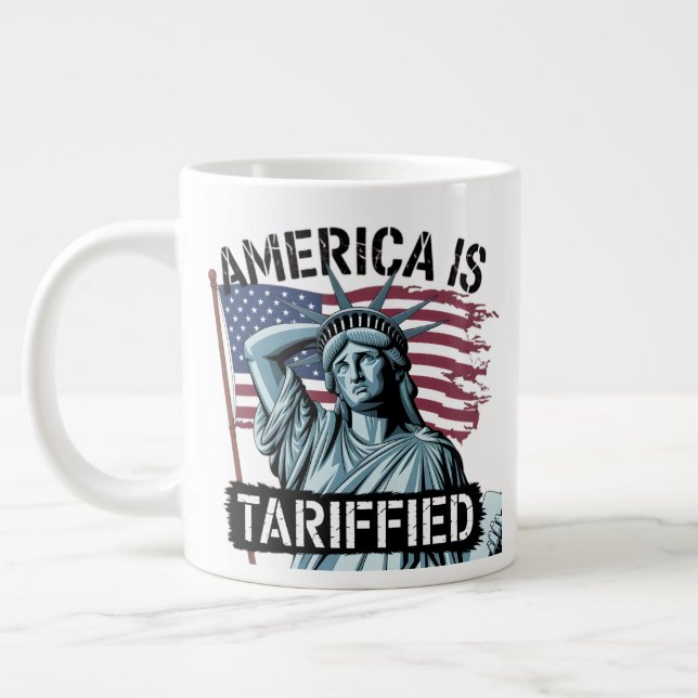 Tariff Titters – America’s Satirical Statement Giant Coffee Mug (Left)