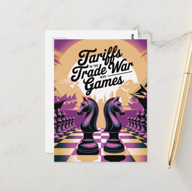 Tariffs in the Trade War Games Faux Album Cover Postcard (Front/Back In Situ)