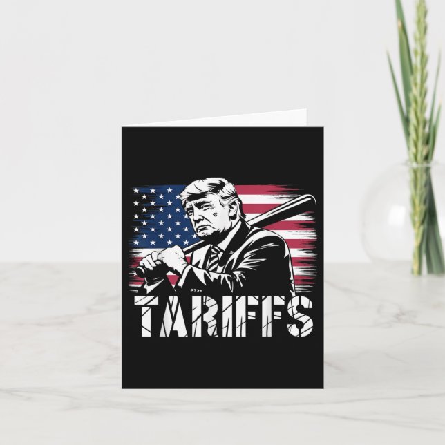 Tariffs Trump Usa Flag Trade Power Funny Tess  Card (Front)
