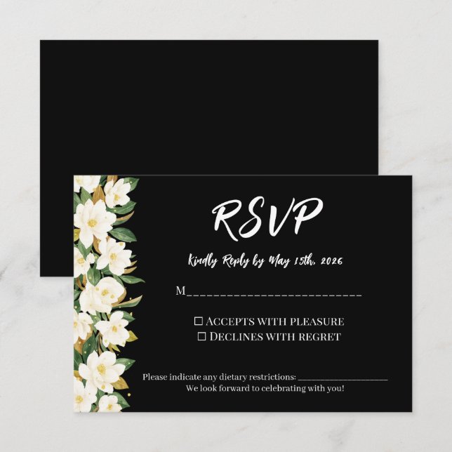 Tarjeta de confirmación RSVP card (Front/Back)