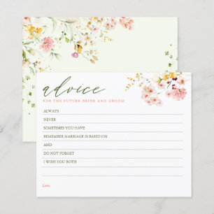 Tarjeta de consejo elegante para flores silvestres