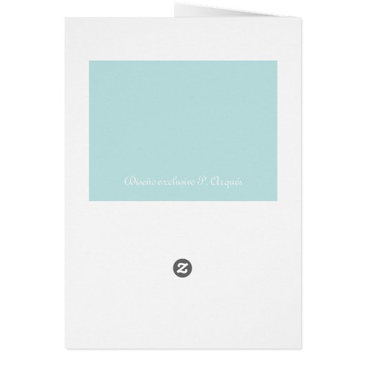 Tarjeta de felicitación turquesa y flores rosas (Back)