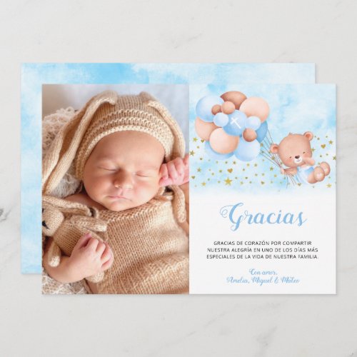 Tarjeta de Gracias Photo Baptism Thank You Card
