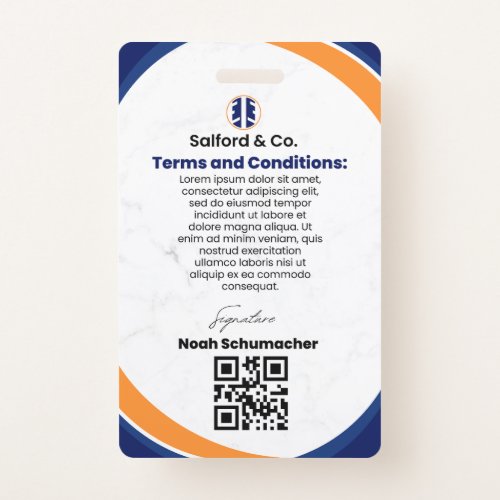 tarjeta de identificacion vertical badge