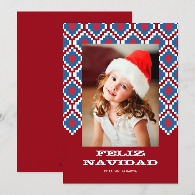 Tarjeta de Navidad colorida 2 Holiday Card (Front/Back)