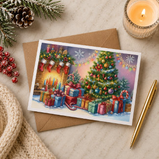 Tarjeta de Navidad con imagen de árbol de Navidad Card