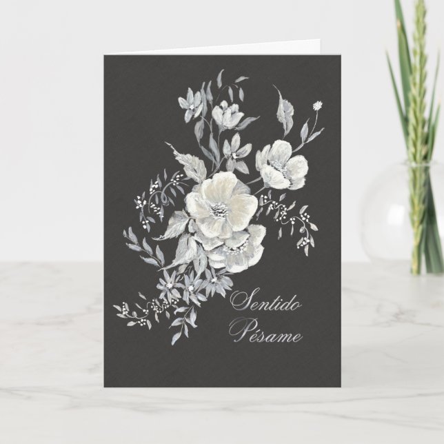 Tarjeta de Pésame con Anémonas Blancas Card (Front)