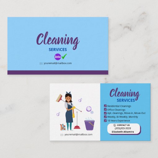 Tarjeta De Presentación Cleaning_Bubble Business C Calling Card | Zazzle