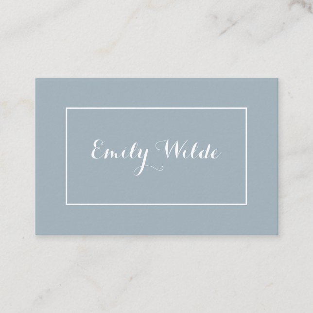 Tarjeta de visita Modern Blue White BusinessCard Business Card (Front)