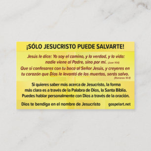 Tarjeta del Evangelio - Español RVR 1909 Business Card