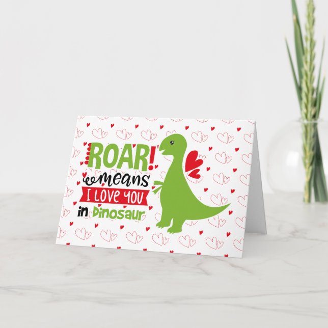Tarjeta Dinosaurio San Valentín para niños Card (Front)