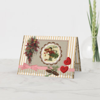 Tarjeta felicitación feliz navidad próspero holiday card