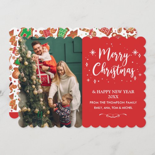 Tarjeta Festiva Family Christmas Cookie photo Card