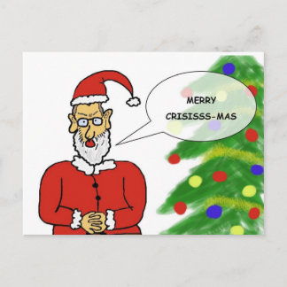 Tarjeta navideña divertida postcard