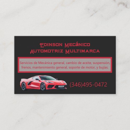 Tarjeta Negocios Mecnico Business Card