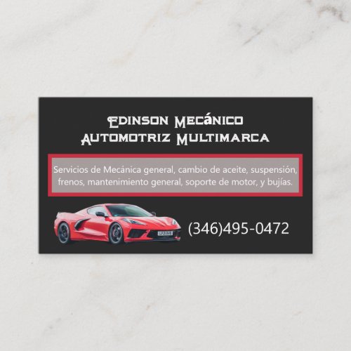 Tarjeta Negocios Mecnico Business Card