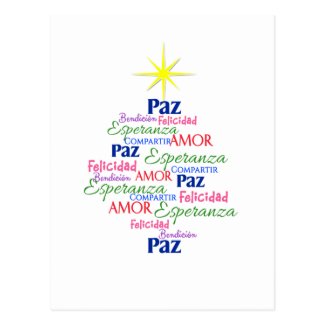 Tarjeta postal - Arbol de Navidad en palabras