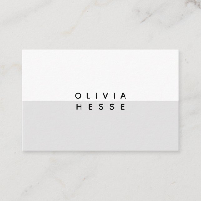 Tarjeta visita Minimal Grey White Business Card (Front)