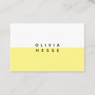 Tarjeta visita Minimal Yellow White Business Card