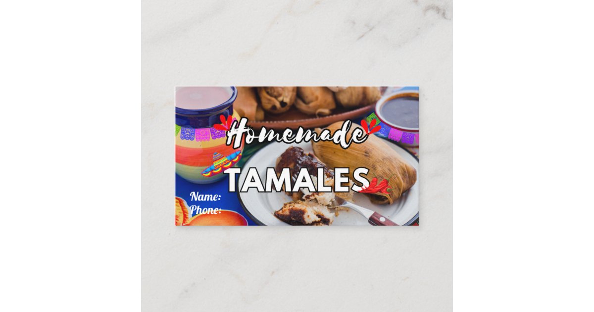 Tarjetas de Negocio Tamales Business Card | Zazzle
